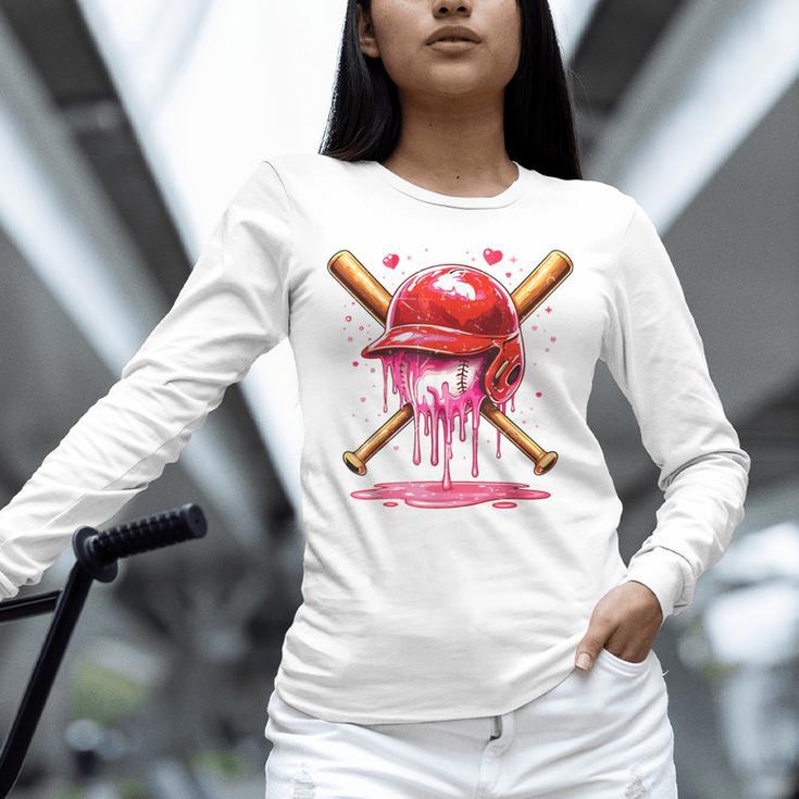 Boys Valentine Day Baseball Helmet Drip Ice-Cream Youth Kids Unisex Long Sleeve T-Shirt Boys Valentine Day Baseball Helmet Drip Ice-Cream Youth Kids Unisex Long Sleeve T-Shirt