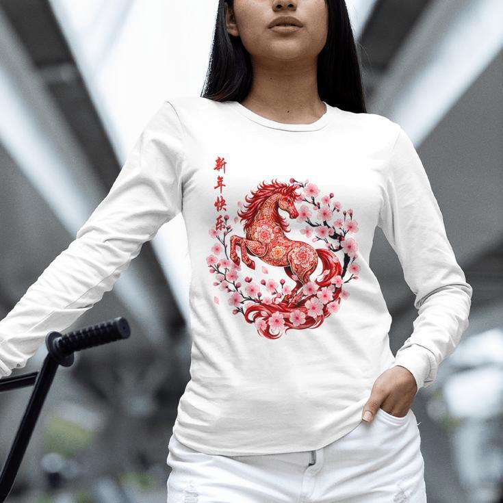 Chinese New Year 2026 Year Of The Horse Raglan Baseball Tee Unisex Long Sleeve T-Shirt
