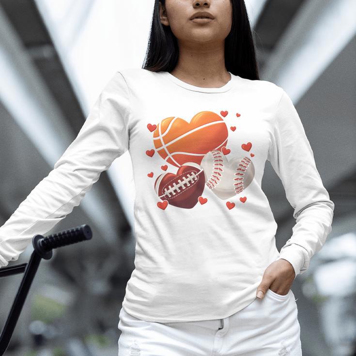 Football Basketball Baseball Heart Valentine Boys Men Kid Unisex Long Sleeve T-Shirt Football Basketball Baseball Heart Valentine Boys Men Kid Unisex Long Sleeve T-Shirt