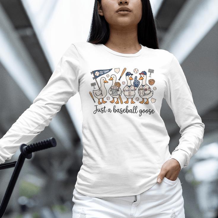 Game Day Just A Baseball Goose Cute Duck Team Sports Unisex Long Sleeve T-Shirt Game Day Just A Baseball Goose Cute Duck Team Sports Unisex Long Sleeve T-Shirt