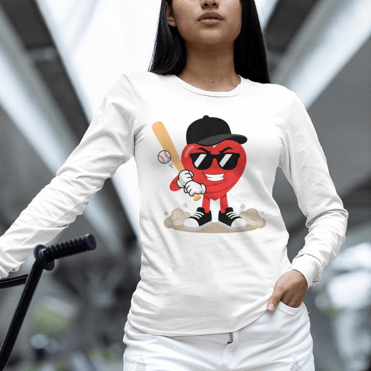 Heart Playing Baseball Valentine Baseball Unisex Long Sleeve T-Shirt Heart Playing Baseball Valentine Baseball Unisex Long Sleeve T-Shirt