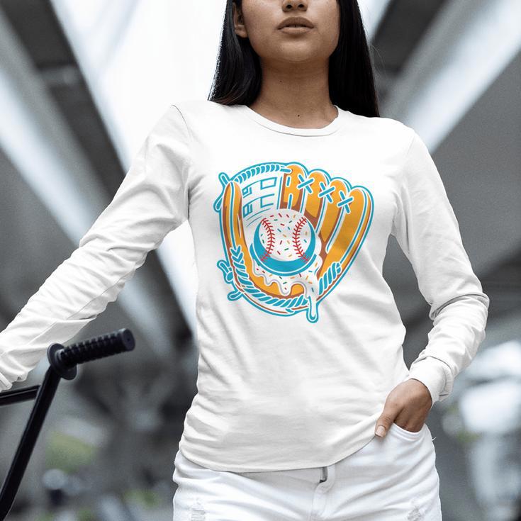 Ice Cream Baseball Mitt Drippy Scoop Baseball Sports Unisex Long Sleeve T-Shirt Ice Cream Baseball Mitt Drippy Scoop Baseball Sports Unisex Long Sleeve T-Shirt