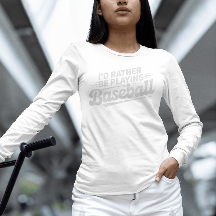 I'd Rather Be Playing Baseball Player Coach Fan Game Day Tee Premium Tri-Blend Unisex Long Sleeve T-Shirt I'd Rather Be Playing Baseball Player Coach Fan Game Day Tee Premium Tri-Blend Unisex Long Sleeve T-Shirt