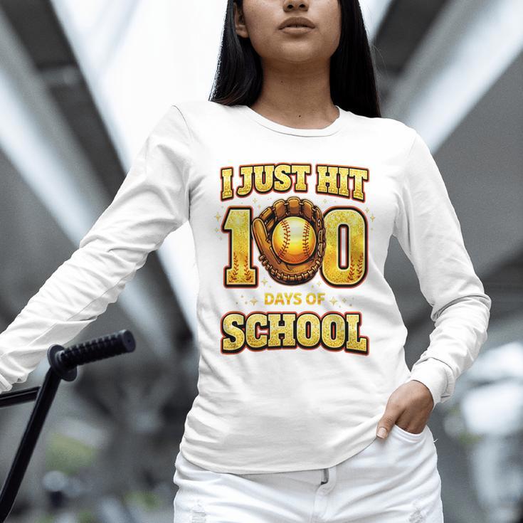 I Just Hit 100 Days Of School Baseball Boys Kids 100th Day Unisex Long Sleeve T-Shirt I Just Hit 100 Days Of School Baseball Boys Kids 100th Day Unisex Long Sleeve T-Shirt