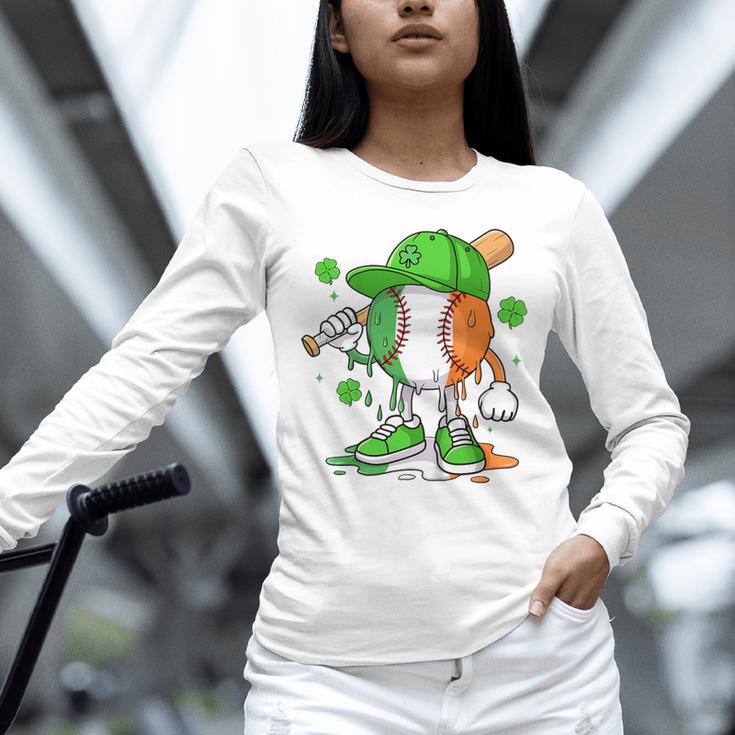Kids Boys St Patricks Day Irish Flag Kids Baseball Ice Cream Drip Unisex Long Sleeve T-Shirt Kids Boys St Patricks Day Irish Flag Kids Baseball Ice Cream Drip Unisex Long Sleeve T-Shirt