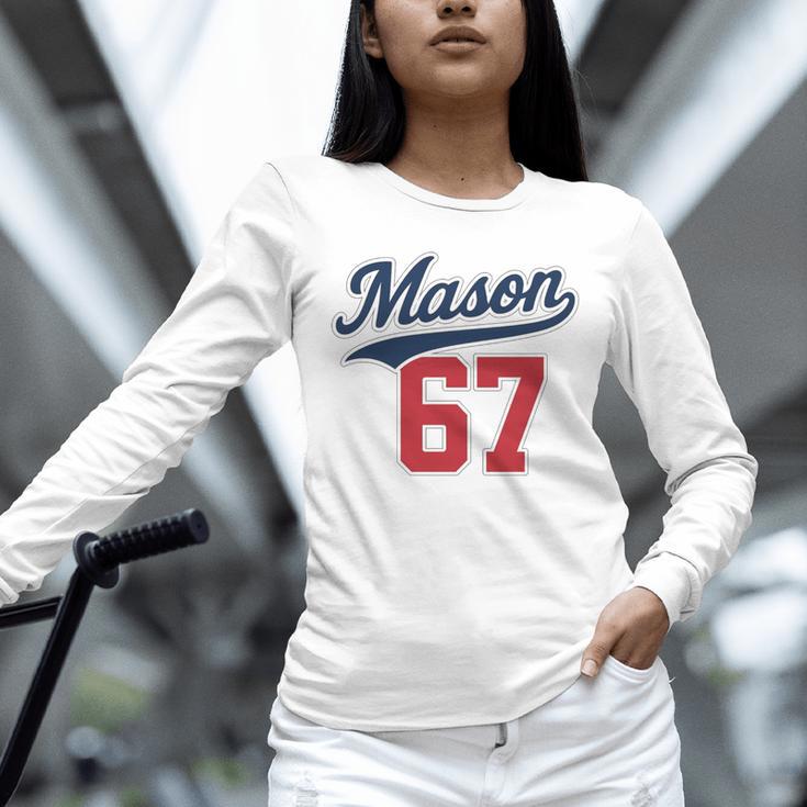Mason 67 Jersey Baseball Men Women Boys Girls Number 6 7 Unisex Long Sleeve T-Shirt