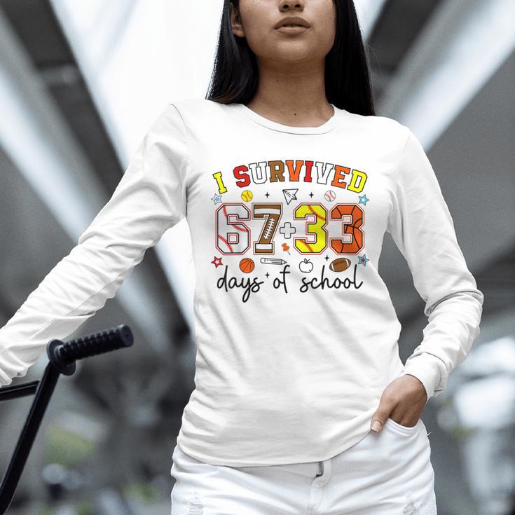 I Survived 6733 Days Baseball Football Softball 100 Days Unisex Long Sleeve T-Shirt I Survived 6733 Days Baseball Football Softball 100 Days Unisex Long Sleeve T-Shirt
