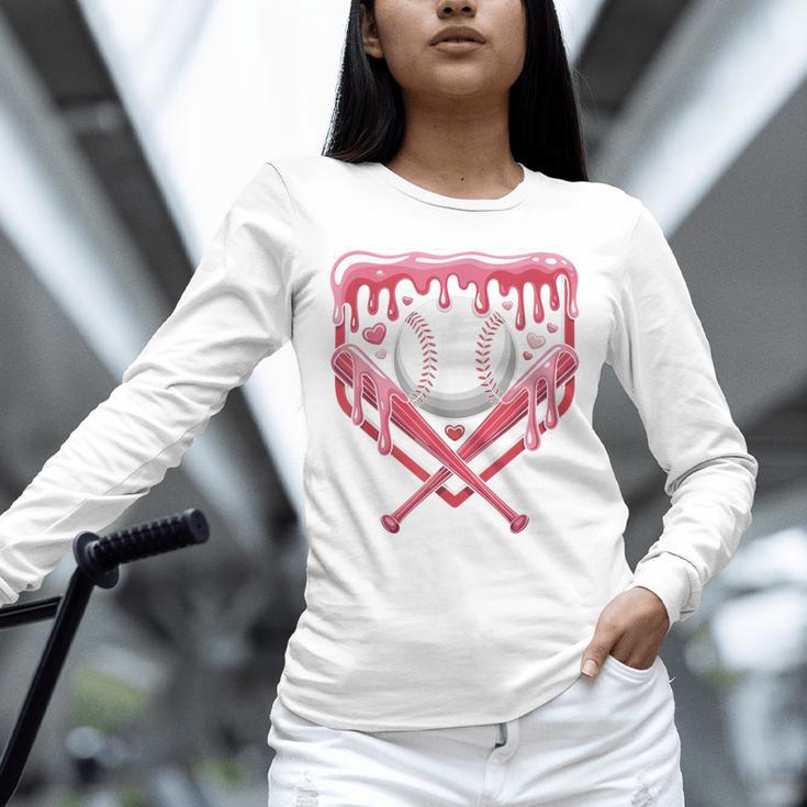 Valentines Baseball Boys Ice Cream Drip Heart Youth Kids Unisex Long Sleeve T-Shirt Valentines Baseball Boys Ice Cream Drip Heart Youth Kids Unisex Long Sleeve T-Shirt