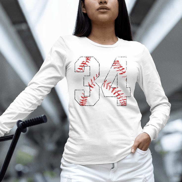 Vintage Distressed Baseball Number 34 Jersey Player Uniform Unisex Long Sleeve T-Shirt Vintage Distressed Baseball Number 34 Jersey Player Uniform Unisex Long Sleeve T-Shirt