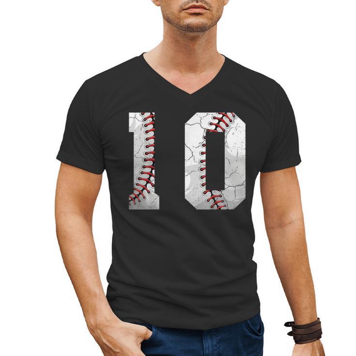 2016 10th Birthday Baseball Boys Kids Ten 10 Tenth Men's V-Neck T-Shirt