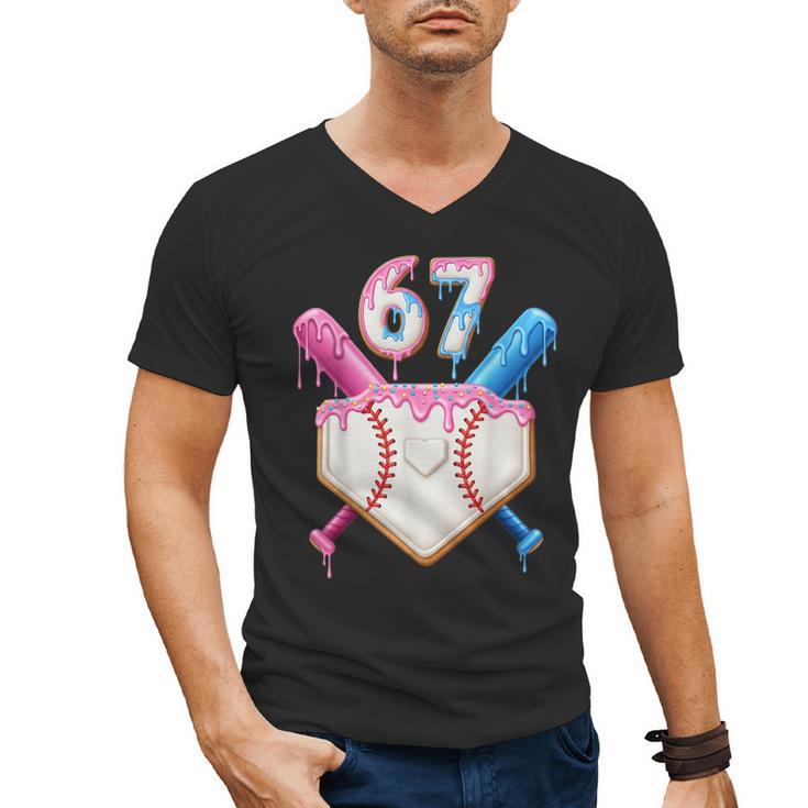 6 7 Baseball Dripping Six Seven Gen Alpha Slang Men's V-Neck T-Shirt