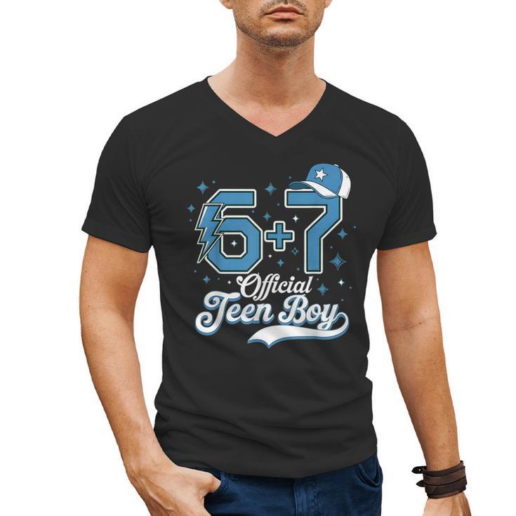 6 7 Meme Official Teenager 13th Birthday Baseball Boy Men's V-Neck T-Shirt