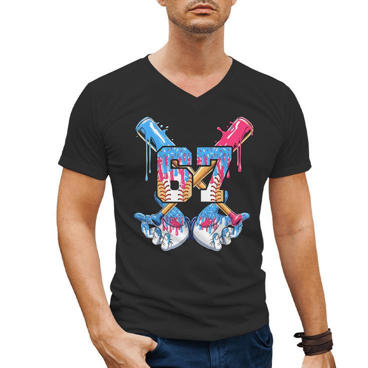 67 Baseball Drip Birthday Boy For Men Boys Kids Youth Men's V-Neck T-Shirt
