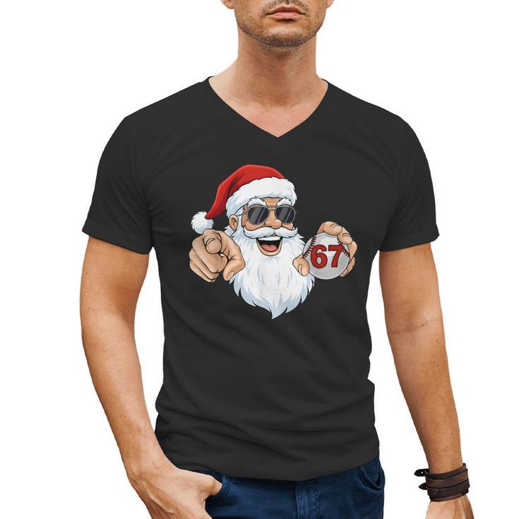 67 Baseball Santa Six Seven Meme Christmas Men Women Kids Men's V-Neck T-Shirt