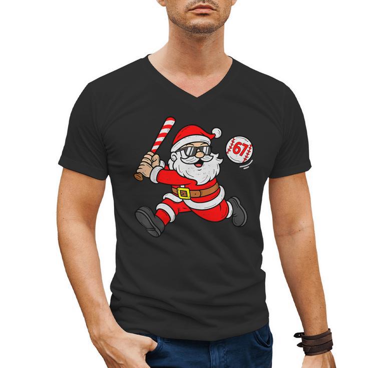 67 Baseball Santa Six Seven Meme Christmas Sport Men Boy Kid Men's V-Neck T-Shirt