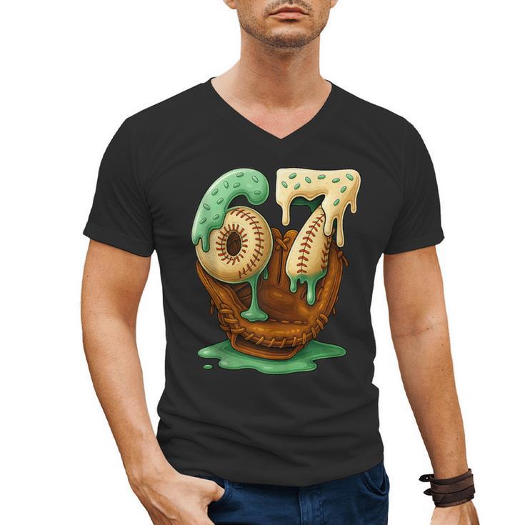 67 Ice Cream Drip Six Seven Baseball Men's V-Neck T-Shirt