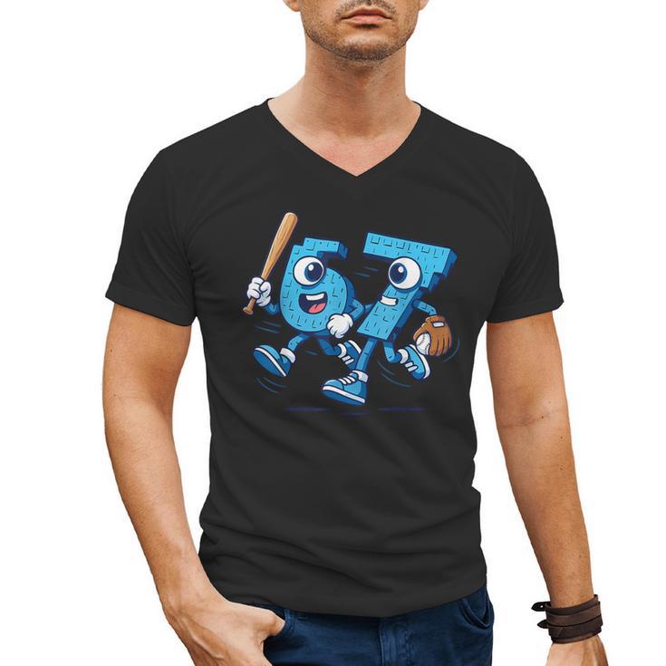 67 Six Seven Italian Brainrot Kid Baseball 67 Meme Christmas Men's V-Neck T-Shirt
