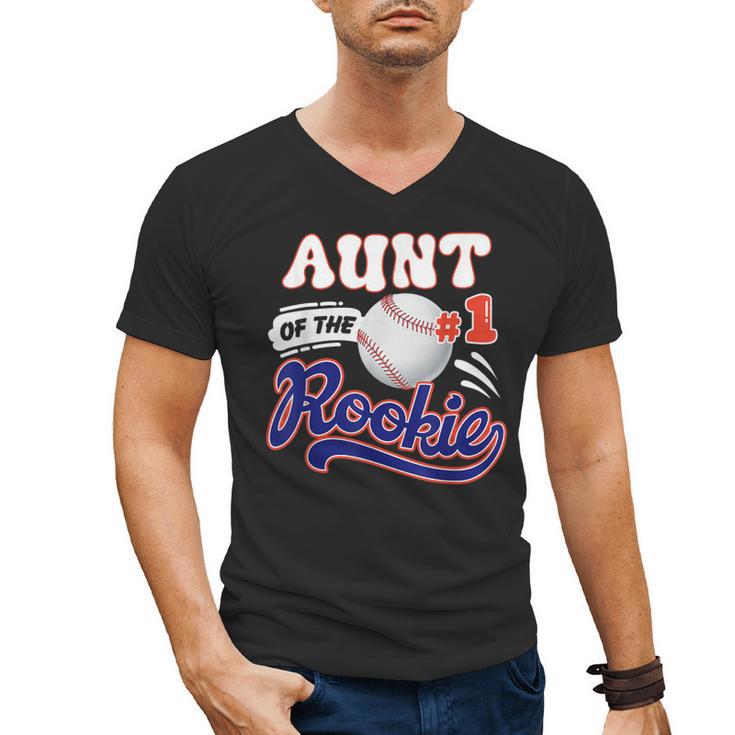 Aunt Rookie Of Year 1st Birthday Baseball Theme Matching Men's V-Neck T-Shirt