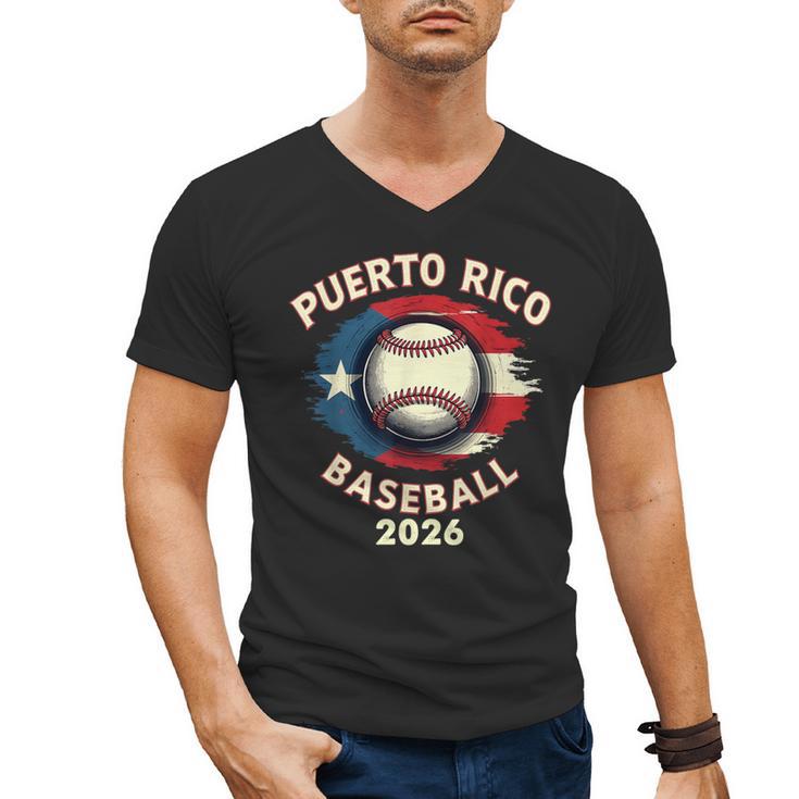 Baseball 2026 Puerto Rico Island Pride Sports Theme Men's V-Neck T-Shirt