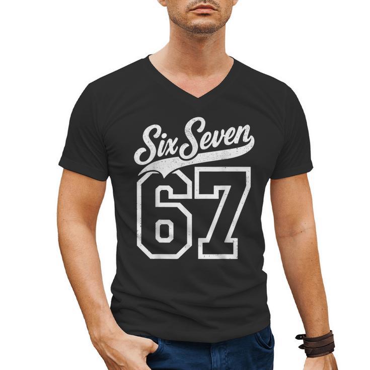 Baseball 6 7 Number 67 Six Seven Meme Boys Youth Kids Men's V-Neck T-Shirt