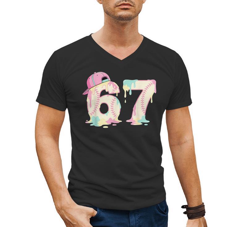 Baseball 67 Dripping Six Seven Drip Boys Gen Z Men's V-Neck T-Shirt