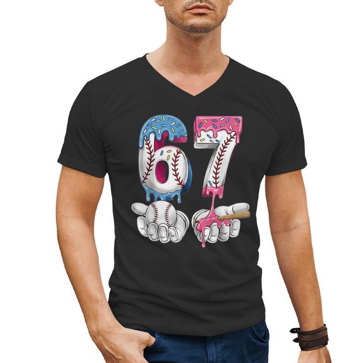 Baseball 67 Ice Cream Drip Six Seven Boys Girls Meme Men's V-Neck T-Shirt