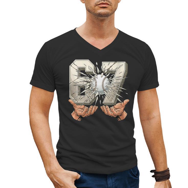 Baseball 67 Six Seven Gen Alpha Meme Men's V-Neck T-Shirt