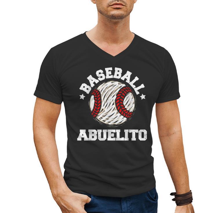 Baseball Abuelito Distressed Vintage Grandpa Game Day Men's V-Neck T-Shirt