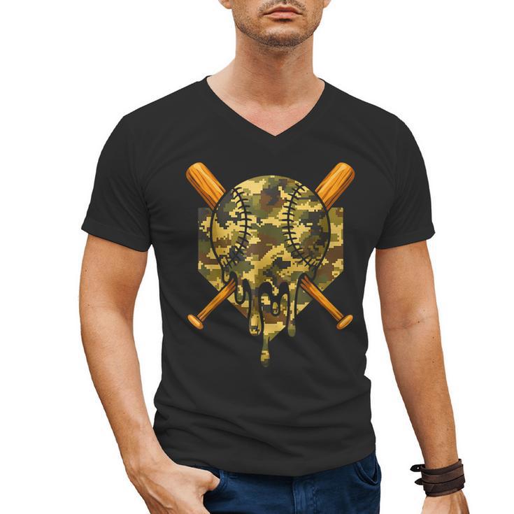 Baseball Camo Boys Ice Cream Youth Baseball Men's V-Neck T-Shirt