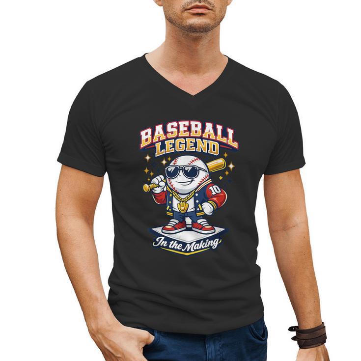 Baseball Cute Youth Ice Cream Valentine Day Sporty Fun Men's V-Neck T-Shirt