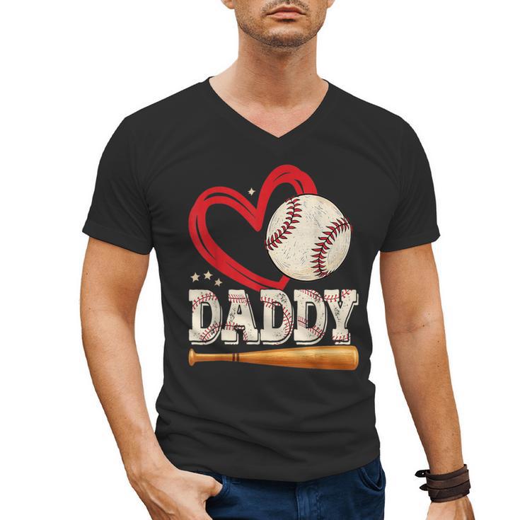 Baseball Daddy Baseball Heart Family Matching Men's V-Neck T-Shirt