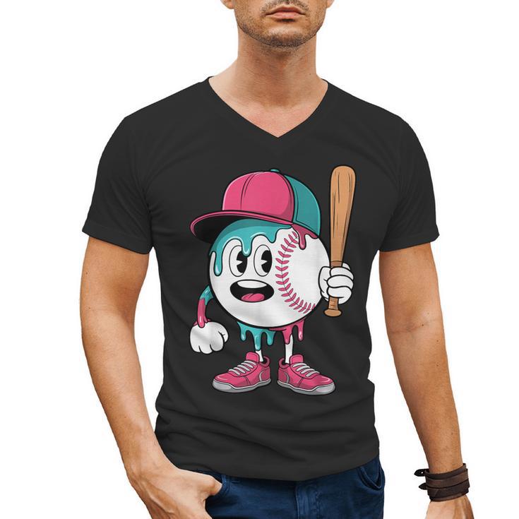 Baseball Drip Boys Ice Cream Youth Men's V-Neck T-Shirt