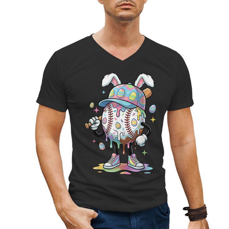 Baseball Drip Ice Cream Apparel Youth Boy Easter Day Men's V-Neck T-Shirt