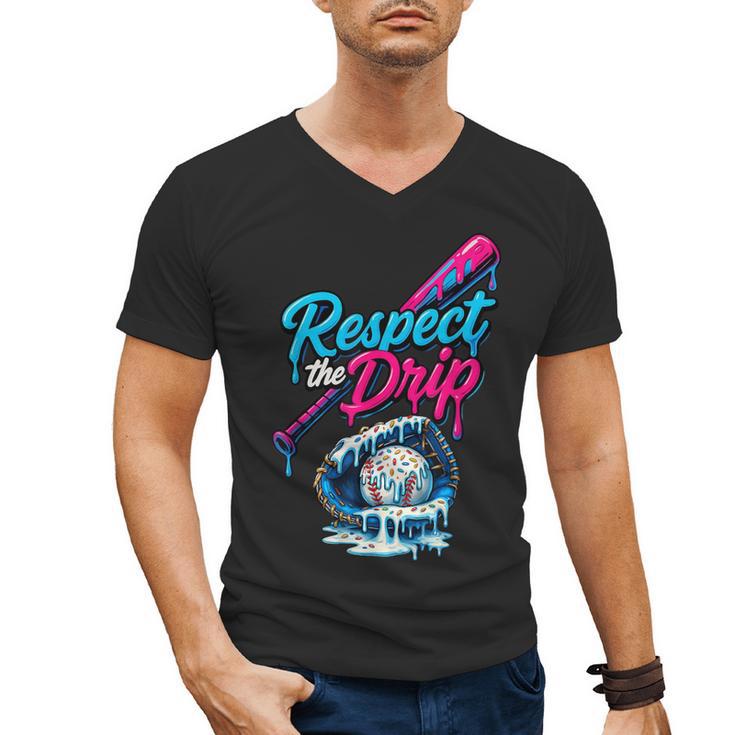 Baseball Drip Ice Cream Sprinkles Youth Boys Baseball Glove Men's V-Neck T-Shirt