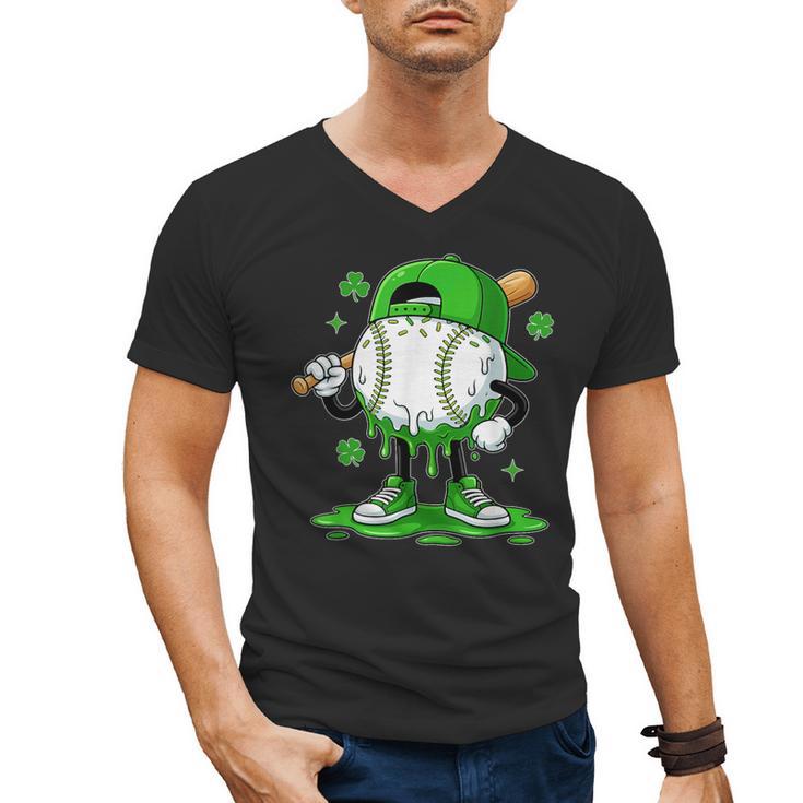Baseball Drip Icecream Apparel Youth Boy St Patrick's Day Men's V-Neck T-Shirt