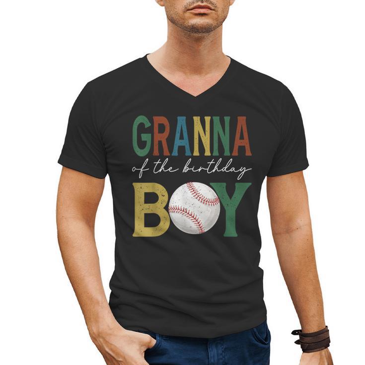 Baseball Granna Of The Birthday Boy Family Matching Men's V-Neck T-Shirt