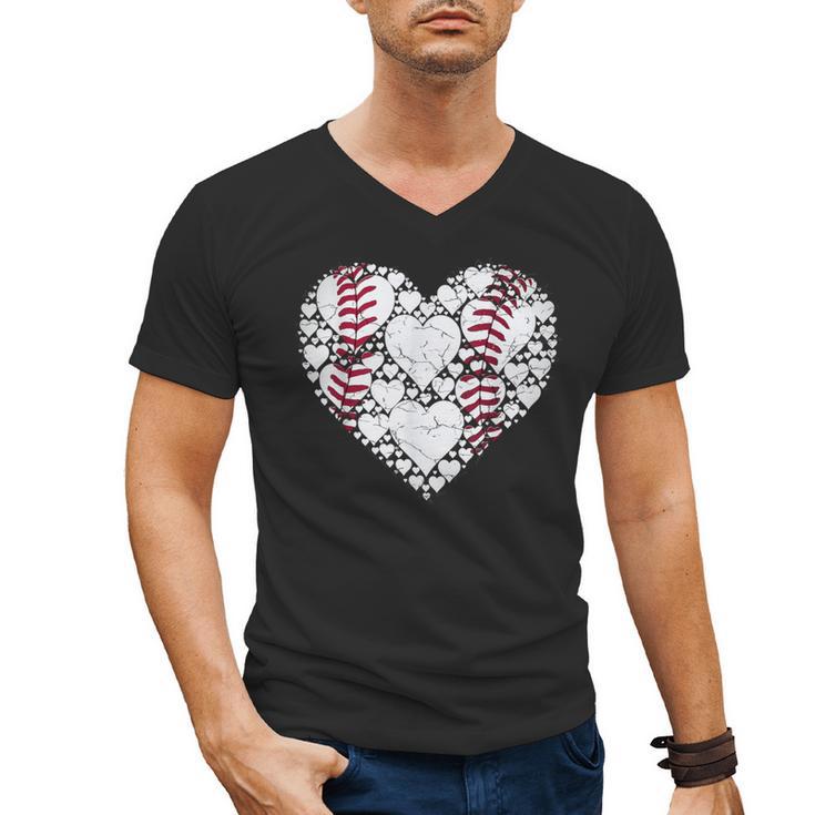 Baseball Heart Love Game Sports Fan Game Day Men's V-Neck T-Shirt