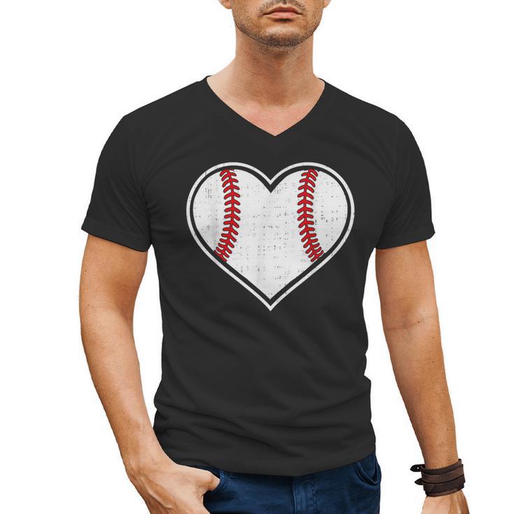 Baseball Heart Love Sport Valentines Day Men Women Boys Kids Men's V-Neck T-Shirt