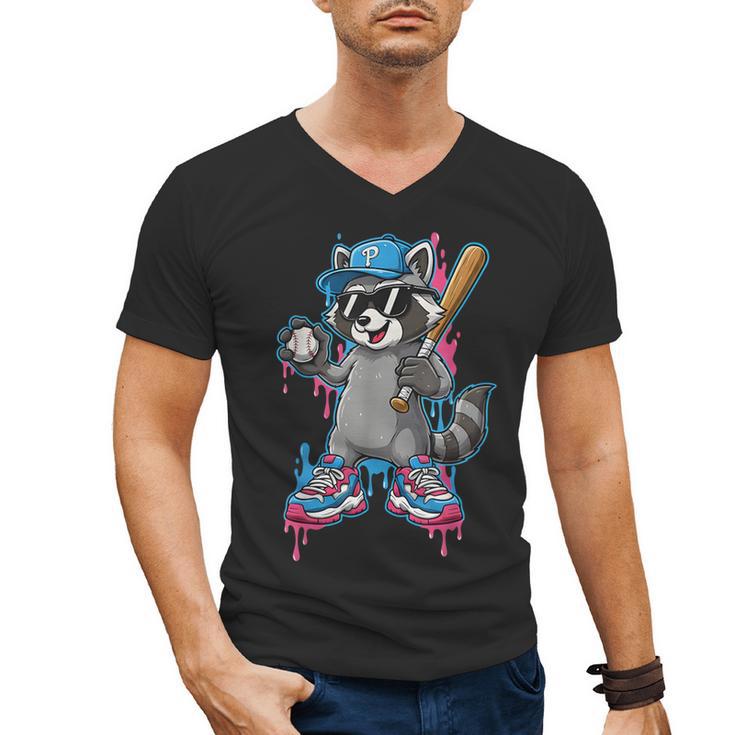 Baseball Ice Cream Drip For Boys And Girls Batter Game Day Men's V-Neck T-Shirt