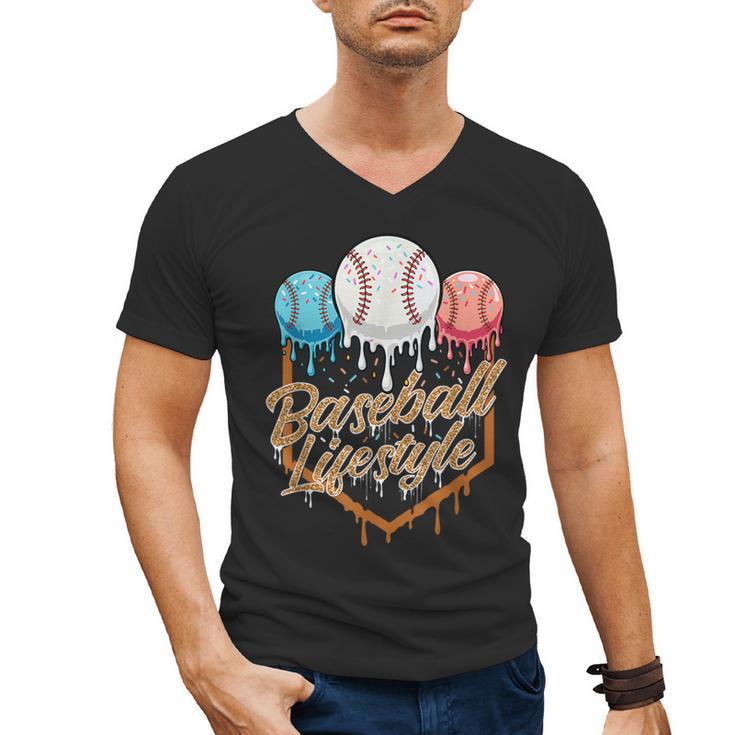 Baseball Lifestyle Baseball Lover Player Baseballer Men's V-Neck T-Shirt