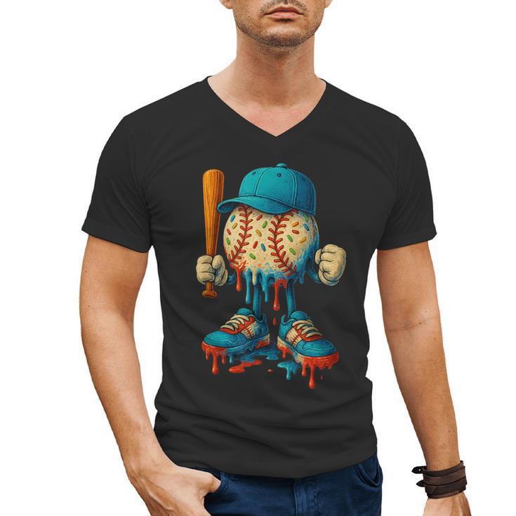 Baseball Lifestyle Youth Baseball Drip Icecream Men's V-Neck T-Shirt