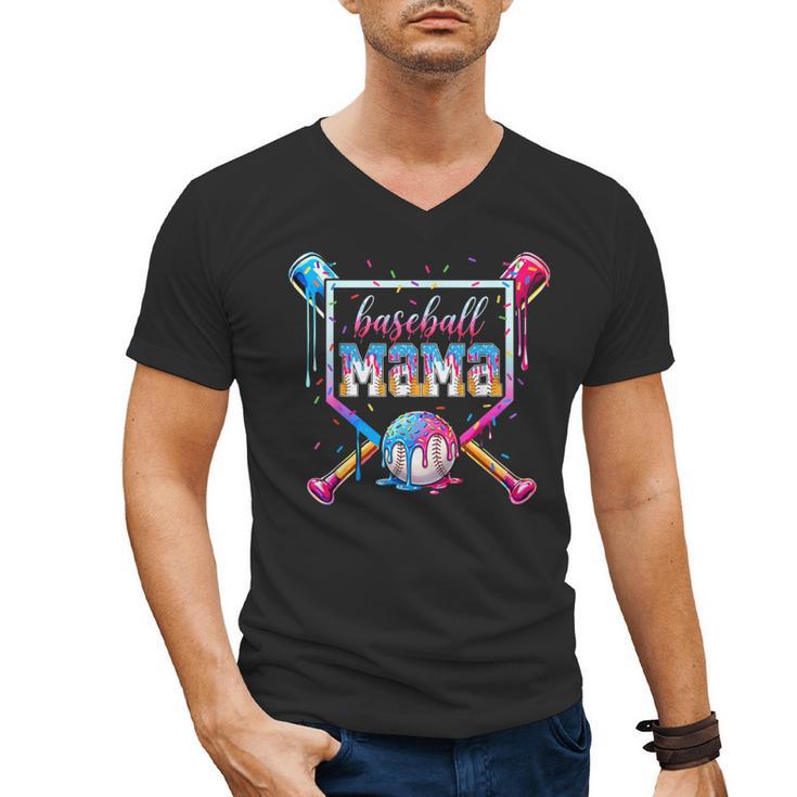 Baseball Mama Ice Cream Drip For Men Women Boy Kids Men's V-Neck T-Shirt