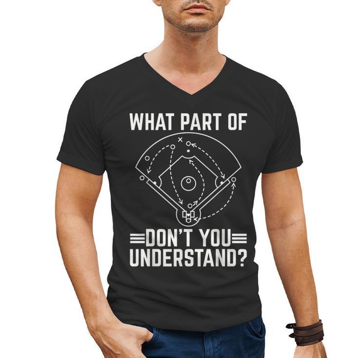 Baseball Math Double Play What Part Of Baseball Game Men's V-Neck T-Shirt