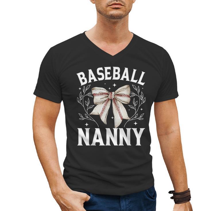 Baseball Nanny Baseball Coquette Bow Men's V-Neck T-Shirt