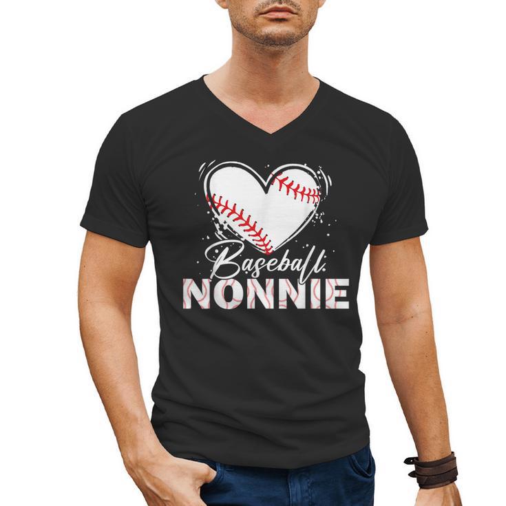 Baseball Nonnie Baseball Heart Men's V-Neck T-Shirt
