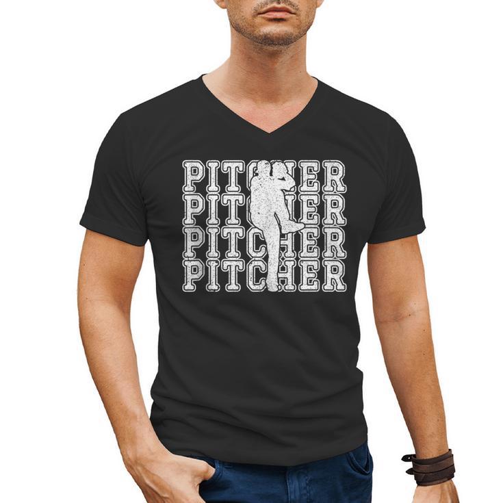 Baseball Pitcher Player Team Sport Lover Family Friends Fans Men's V-Neck T-Shirt