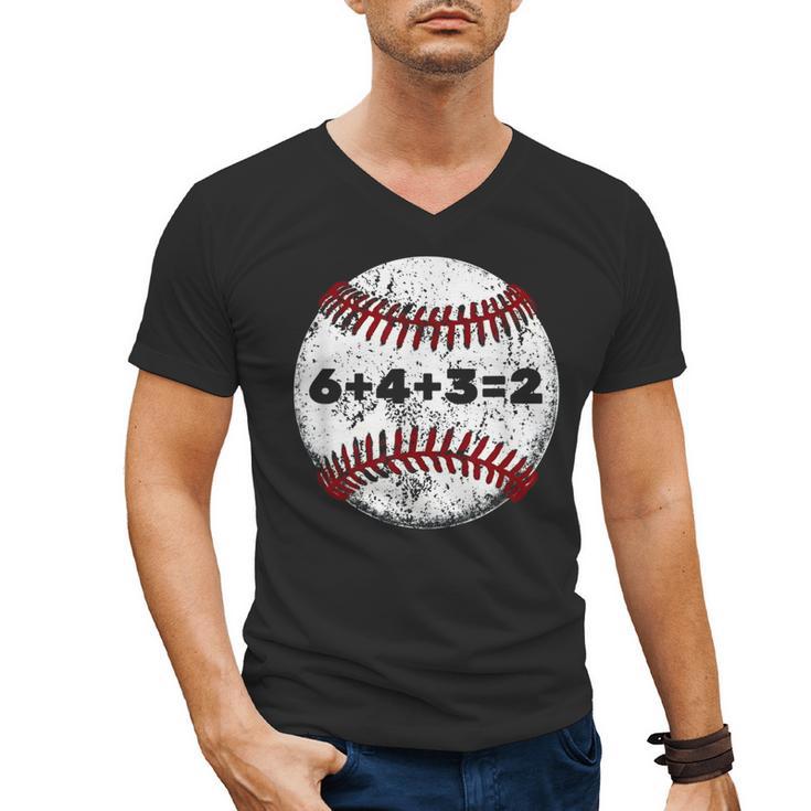 Baseball Red Stitches Sport Graphic 6432 Men's V-Neck T-Shirt