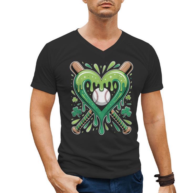 Baseball St Patricks Day Boys Girls Men Women Shamrock Green Men's V-Neck T-Shirt