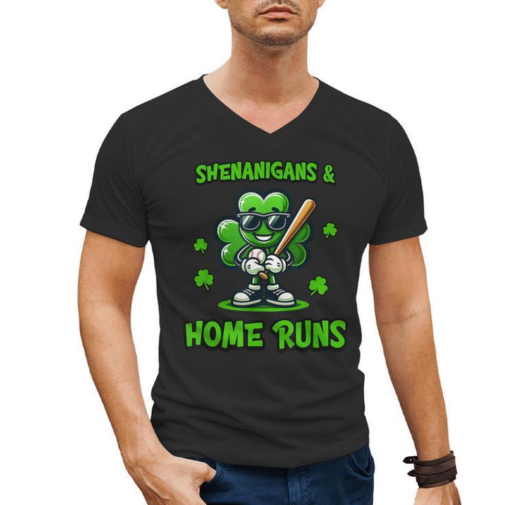 Baseball St Patrick's Day Irish Shamrock Trendy Men's V-Neck T-Shirt
