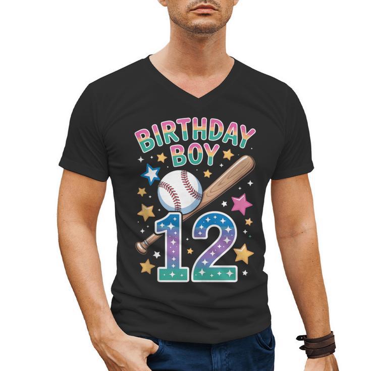 Birthday Boy 12th Birthday Baseball Men's V-Neck T-Shirt